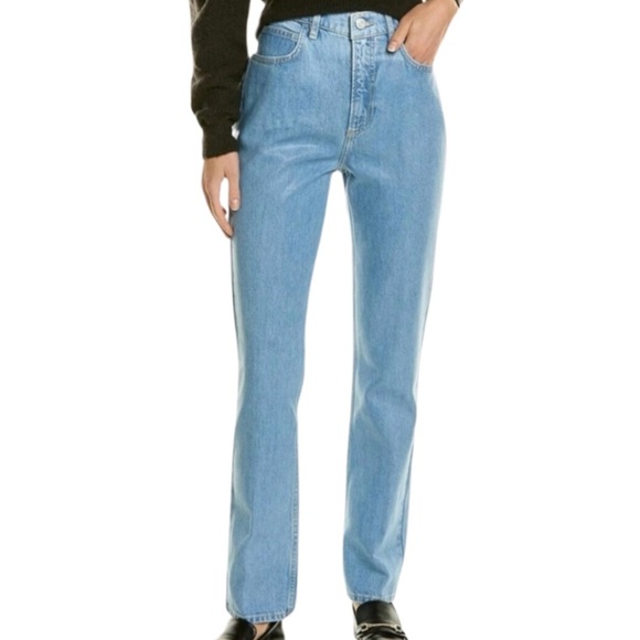 New with Tag Frame Le High 'N' Tight Poolside Straight Shinny Women's Denim Jean - Picture 1 of 16